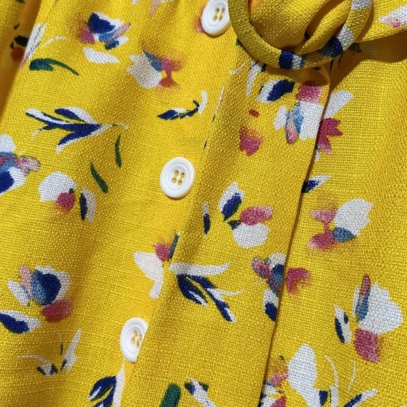 Floral Yellow A-Line Skirt Womans XL - Picture 6 of 11